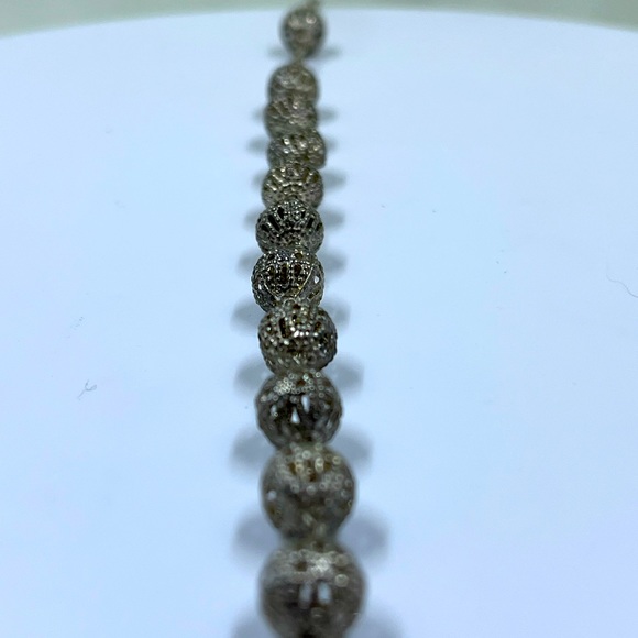 Silver Plated Ball Vintage Bracelet - Picture 6 of 6